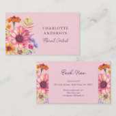 Carte De Visite Aquarelle rose pâle (Devant / Derrière)