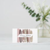 Carte De Visite Aquarelle rose pâle pointe (Debout devant)