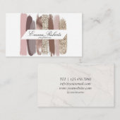 Carte De Visite Aquarelle rose pâle pointe (Devant / Derrière)
