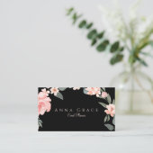 Carte De Visite Aquarelle rose pâle Rose floral (Debout devant)