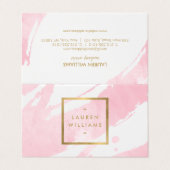 Carte De Visite Aquarelle rose pastel Abstraite (Extérieur déplié)