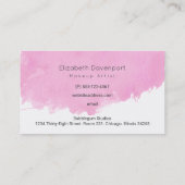 Carte De Visite Aquarelle rose Peinture Artiste maquillage (Dos)