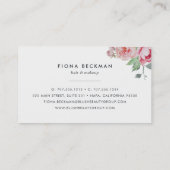 Carte De Visite Aquarelle rose Peony & Mint Stripe (Dos)