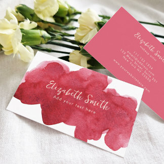 Carte de visite Aquarelle rose rose