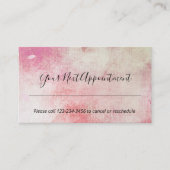Carte De Visite Aquarelle rose rose Abstrait Rappel de rendez-vous (Devant)