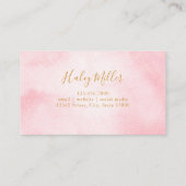 Carte De Visite Aquarelle rose rose chic moderne (Dos)
