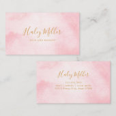 Carte De Visite Aquarelle rose rose chic moderne (Devant / Derrière)