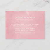 Carte De Visite Aquarelle Rose rose et or Florale (Dos)