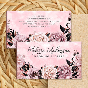 Carte De Visite Aquarelle rose Rose Floral