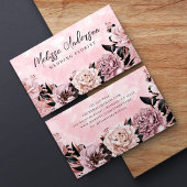 Carte De Visite Aquarelle rose Rose Floral