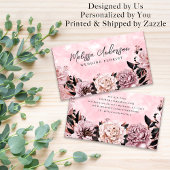 Carte De Visite Aquarelle rose Rose Floral