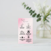 Carte De Visite Aquarelle rose rose moderne Cupcake Care Business (Debout devant)