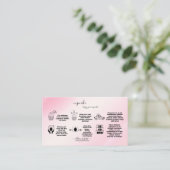 Carte De Visite Aquarelle rose rose moderne Cupcake Care Business (Debout devant)
