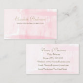 Carte De Visite Aquarelle rose simple Élégant Script or (Devant / Derrière)