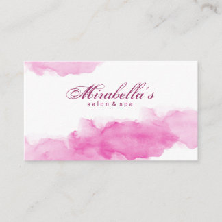 Carte De Visite Aquarelle rose tendance blanc minimaliste