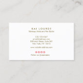 Carte De Visite Aquarelle rose tendance Plantes Feuille (Dos)