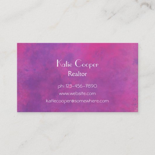 Carte De Visite Aquarelle rose Texture Abstraite (Devant)