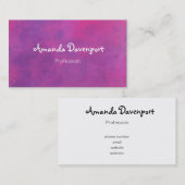 Carte De Visite Aquarelle rose Texture Abstraite (Devant / Derrière)