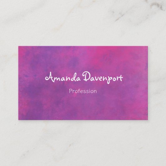 Carte De Visite Aquarelle rose Texture Abstraite (Devant)