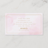 Carte De Visite Aquarelle rose vierge moderne, icônes de médias so (Dos)