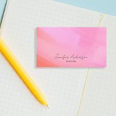 Carte De Visite Aquarelle rose vif Abstraite unique Immobilier