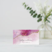 Carte De Visite aquarelle rose violet (Debout devant)