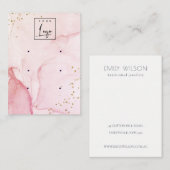 Carte De Visite Aquarelle rose violet Texture 3 oreille (Devant / Derrière)