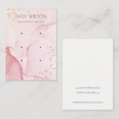 Carte De Visite Aquarelle rose violet Texture 3 oreille (Devant / Derrière)