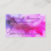 Carte De Visite Aquarelle Rosegold Glitz Corse Mode rose (Dos)