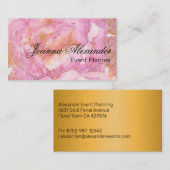 Carte De Visite Aquarelle Roses roses (Devant / Derrière)