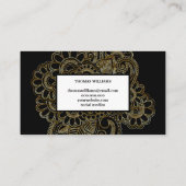 Carte De Visite Aquarelle rouge bleu floral motif (Dos)