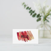 Carte De Visite Aquarelle rouge et or professionnel (Debout devant)