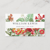 Carte De Visite Aquarelle rouge Floral & Green Professional (Devant)