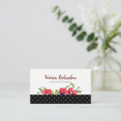 Carte De Visite Aquarelle Rouge Poppies Design floral (Debout devant)