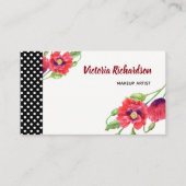 Carte De Visite Aquarelle Rouge Poppies Design floral (Devant)