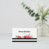 Carte De Visite Aquarelle Rouge Poppies Design floral (Debout devant)