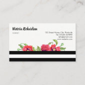 Carte De Visite Aquarelle Rouge Poppies Design floral (Dos)