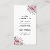 Carte De Visite Aquarelle rouge rustique florale Bouteille de parf (Dos)