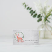 Carte De Visite Aquarelle Russe Reindeer Boho (Debout devant)