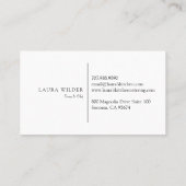 Carte De Visite Aquarelle rustique Cuisine de restauration (Dos)