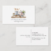 Carte De Visite Aquarelle rustique Cuisine de restauration (Devant / Derrière)