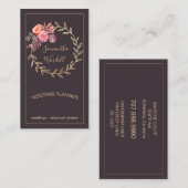 Carte De Visite Aquarelle rustique élégant Floral (Devant / Derrière)