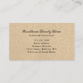 Carte De Visite Aquarelle rustique Floral Poulet Hen Egg Farm (Dos)