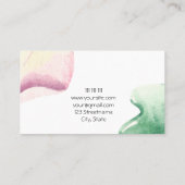 Carte De Visite Aquarelle Rustique Florale Verte Moderne Massage  (Dos)