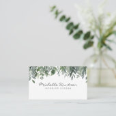 Carte De Visite Aquarelle Rustique moderne Eucalyptus Vert (Debout devant)