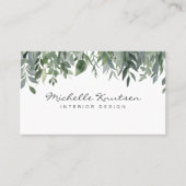 Carte De Visite Aquarelle Rustique moderne Eucalyptus Vert (Devant)