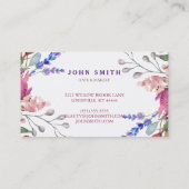 Carte De Visite Aquarelle rustique moderne Vert maquillage floral (Dos)