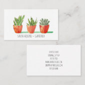 Carte De Visite Aquarelle rustique Postal Plante Gardener Business (Devant / Derrière)