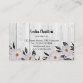 Carte De Visite Aquarelle rustique Roses rose Ballerina Floral (Dos)