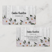 Carte De Visite Aquarelle rustique Roses rose Ballerina Floral (Devant / Derrière)